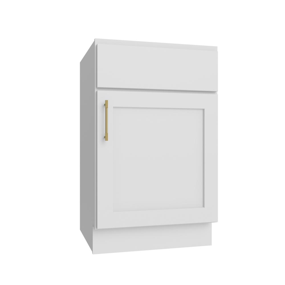 Easton White Slab Single Door Vanity Cabinet - 21"W x 34-1/2"H
