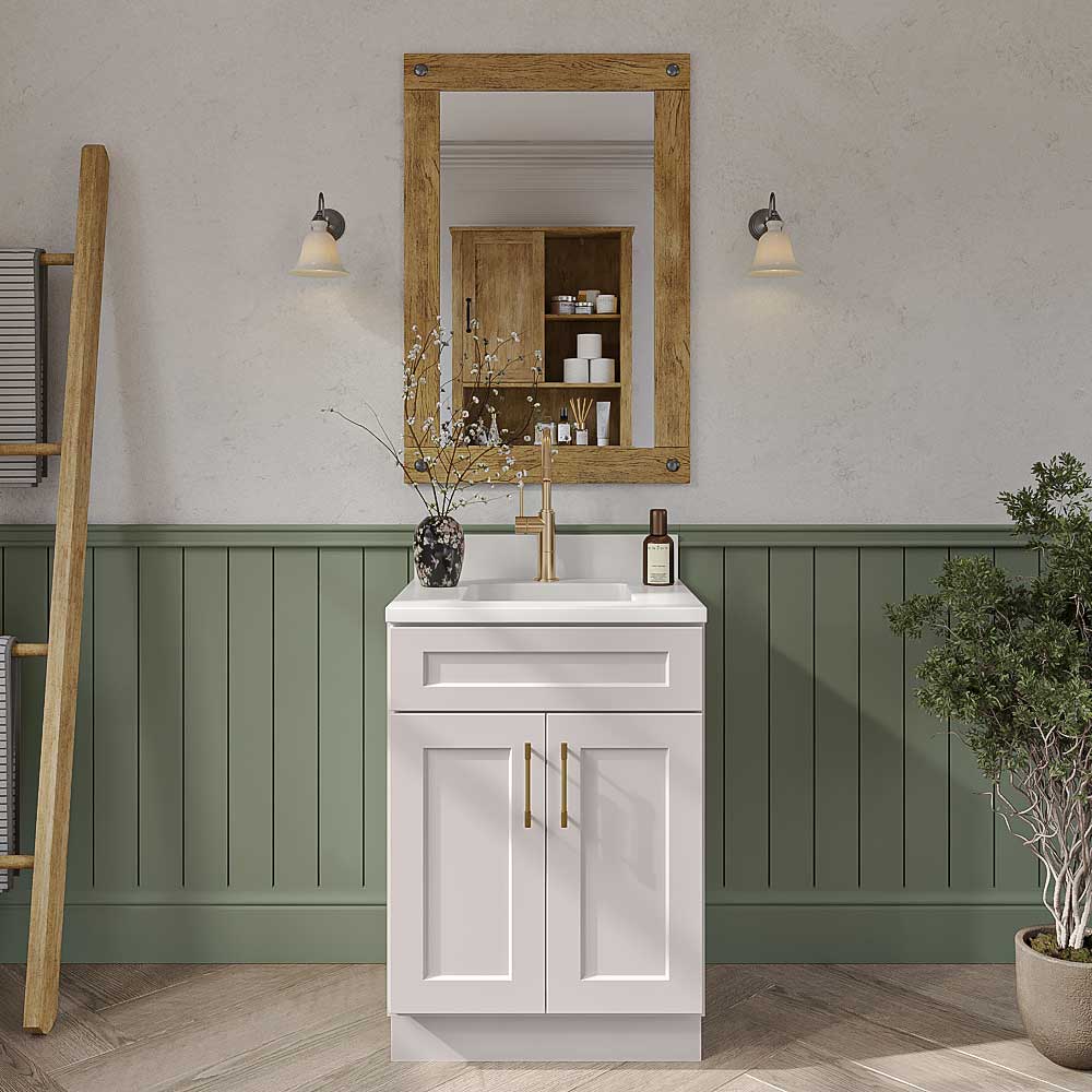 Gunnison Shaker Vanity Sink Base Cabinet - 24"W X 21"D X 34-1/2"H