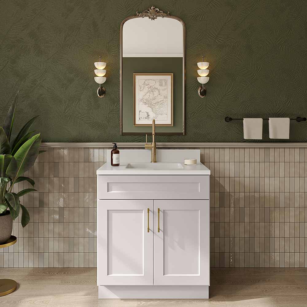 Gunnison Shaker Vanity Sink Base Cabinet - 30"W X 21"D X 34-1/2"H