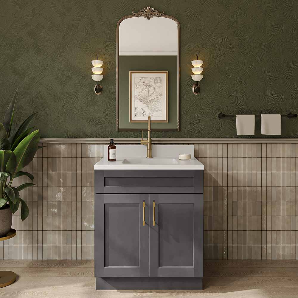 Cinder Shaker Double Door Vanity Sink Base - 30"