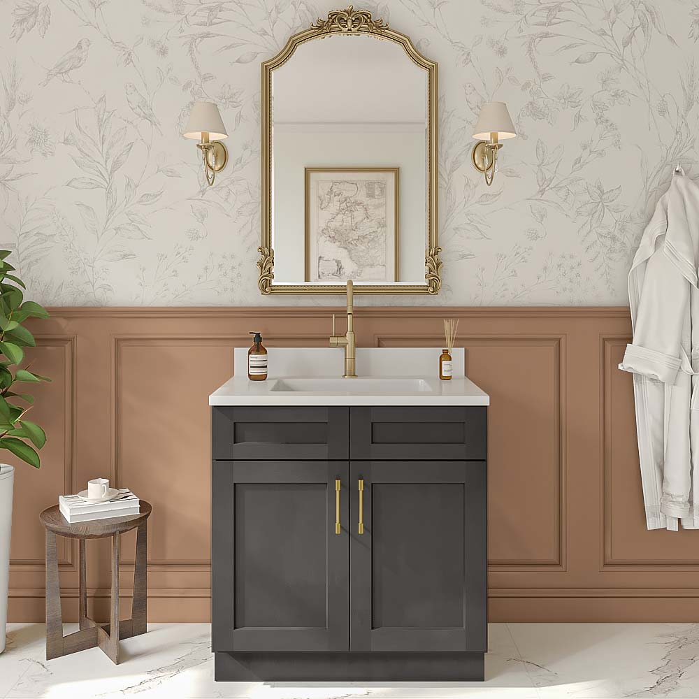 Cinder Shaker Vanity Sink Base Cabinet - 33"W X 21"D X 34-1/2"H