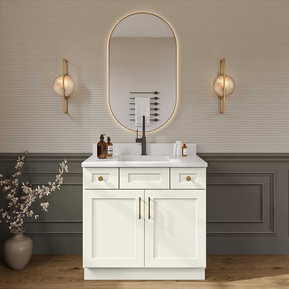 Artisan Shaker Vanity Sink Combo Base Cabinet - 36"W X 21"D X 34-1/2"H
