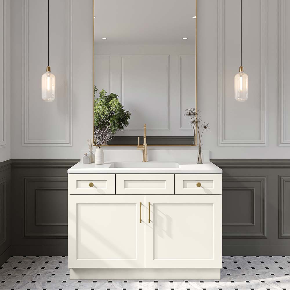 Artisan Shaker Vanity Sink Combo Base Cabinet - 48"W X 21"D X 34-1/2"H