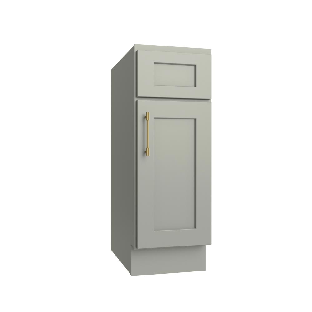 Sage Green Shaker Single Door Base Vanity - 12" W