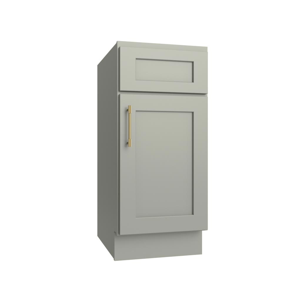 Sage Green Shaker Single Door Base Vanity - 15" W