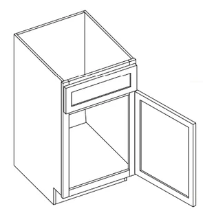 Grizzly Shaker Single Door Base Vanity - 21" W