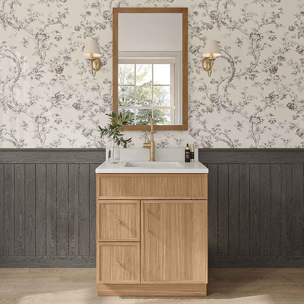 Slim White Oak Kitchen Cabinets