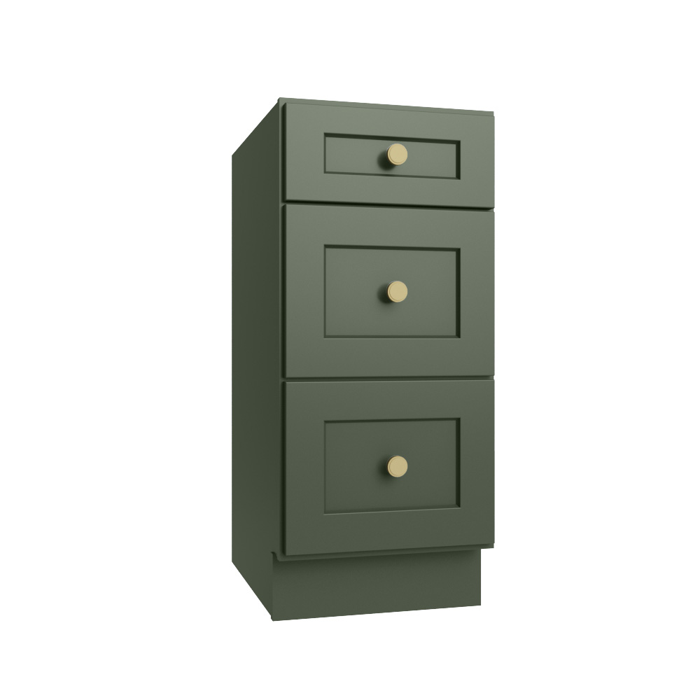 Steel Green Shaker Vanity Drawer Base - 15"W X 21"D X 34-1/2"H