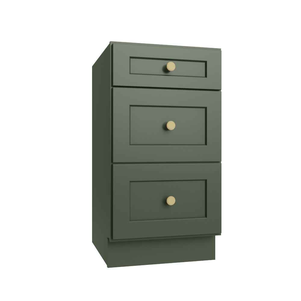 Steel Green Shaker Vanity Drawer Base Cabinet - 18"W