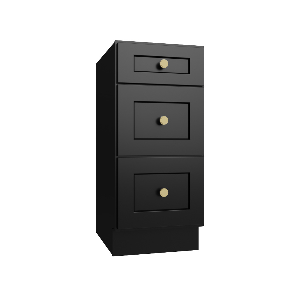 Black Shaker Vanity Drawer Base - 15"W X 21"D X 34-1/2"H