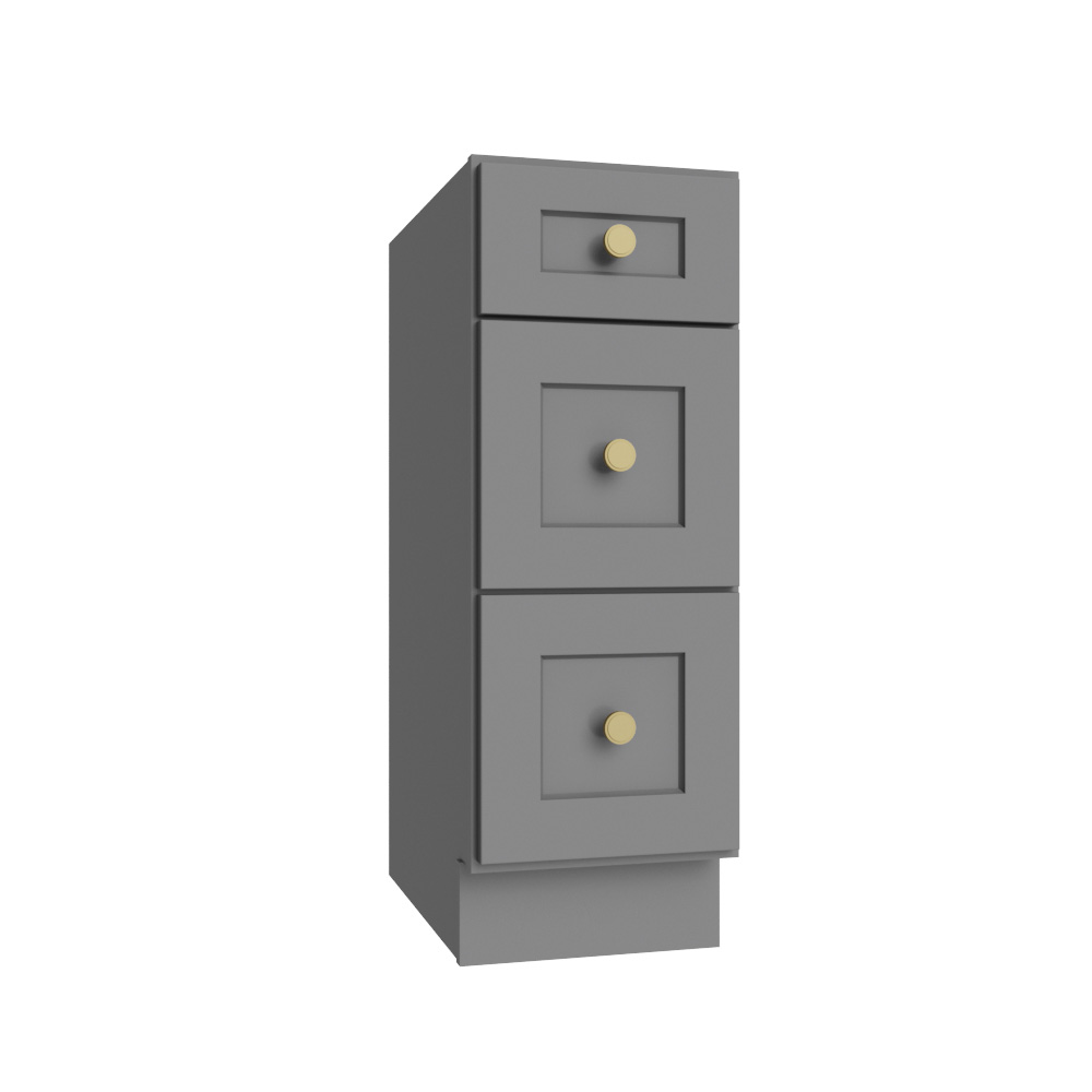 Stone Grey Shaker Vanity Drawer Base - 12"W X 21"D X 34-1/2"H