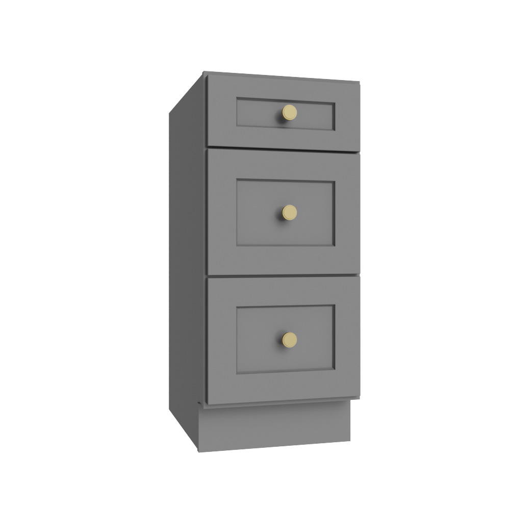 Stone Grey Shaker Vanity Drawer Base - 15"W X 21"D X 34-1/2"H