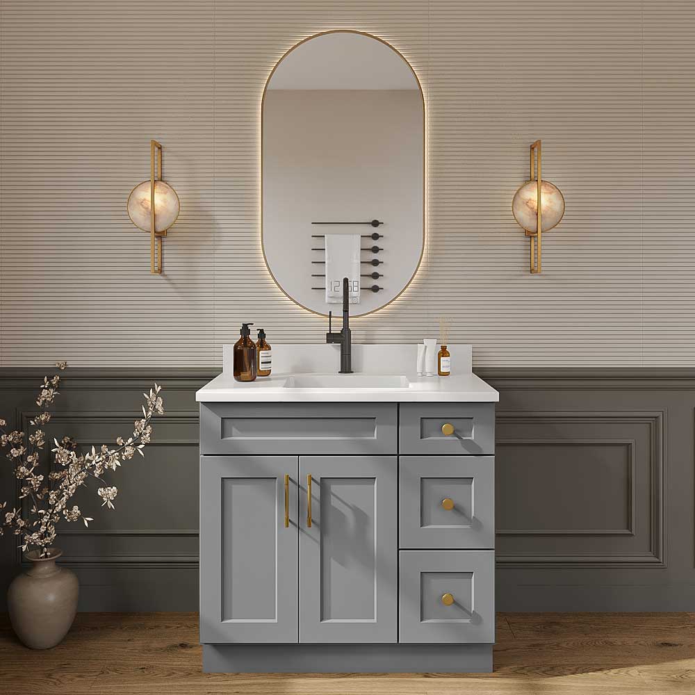 Stone Grey Shaker Bathroom Vanities