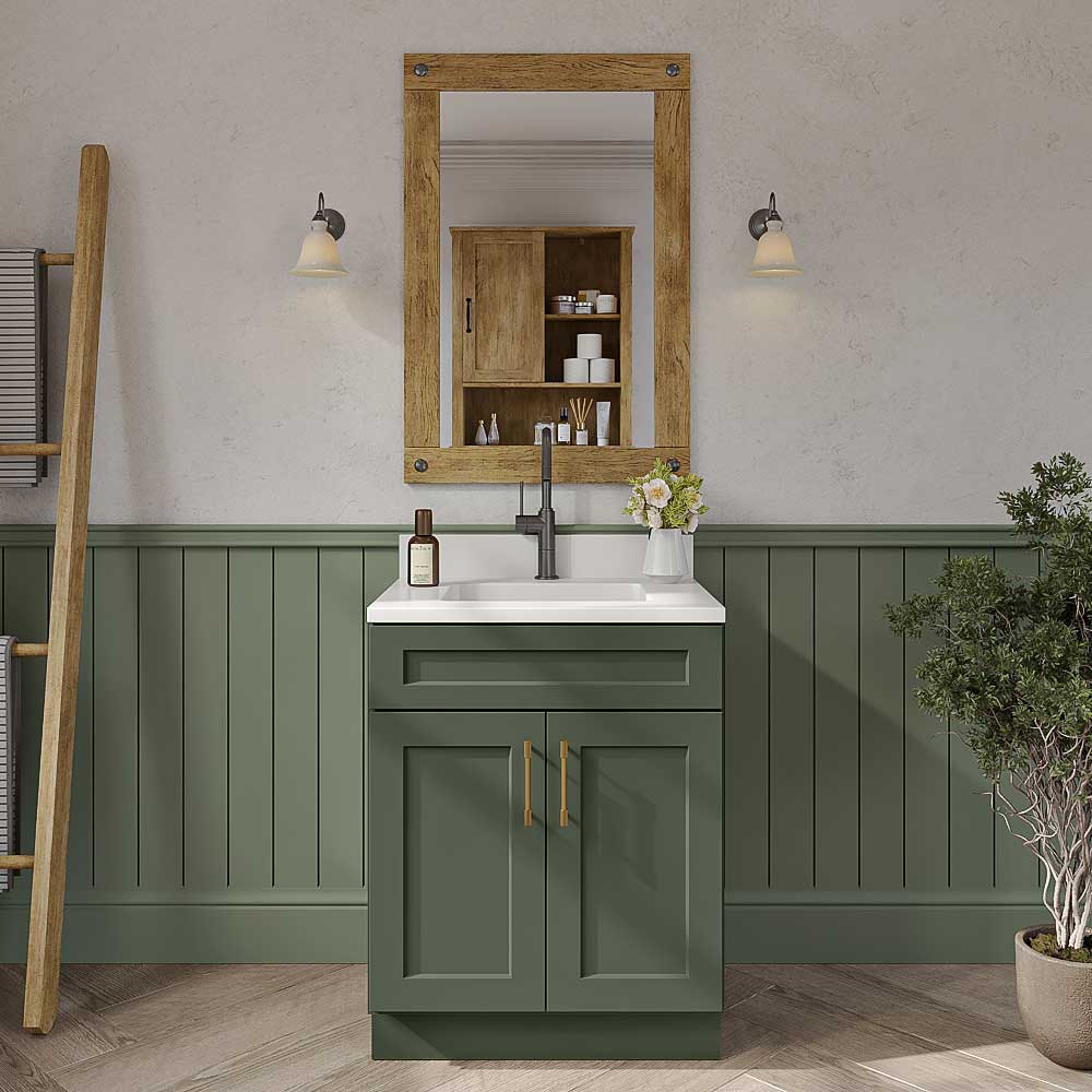 Steel Green Shaker Bathroom Vanities