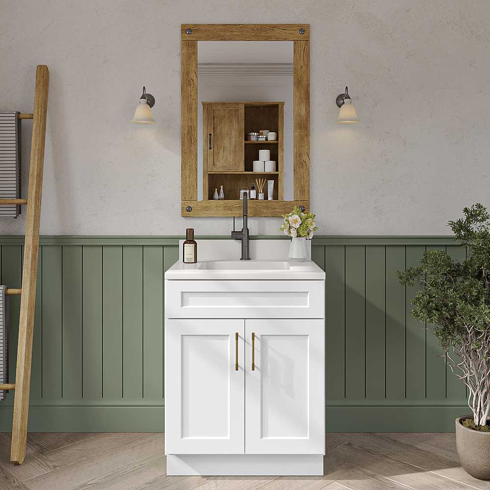 Frosted White Bathroom Vanities