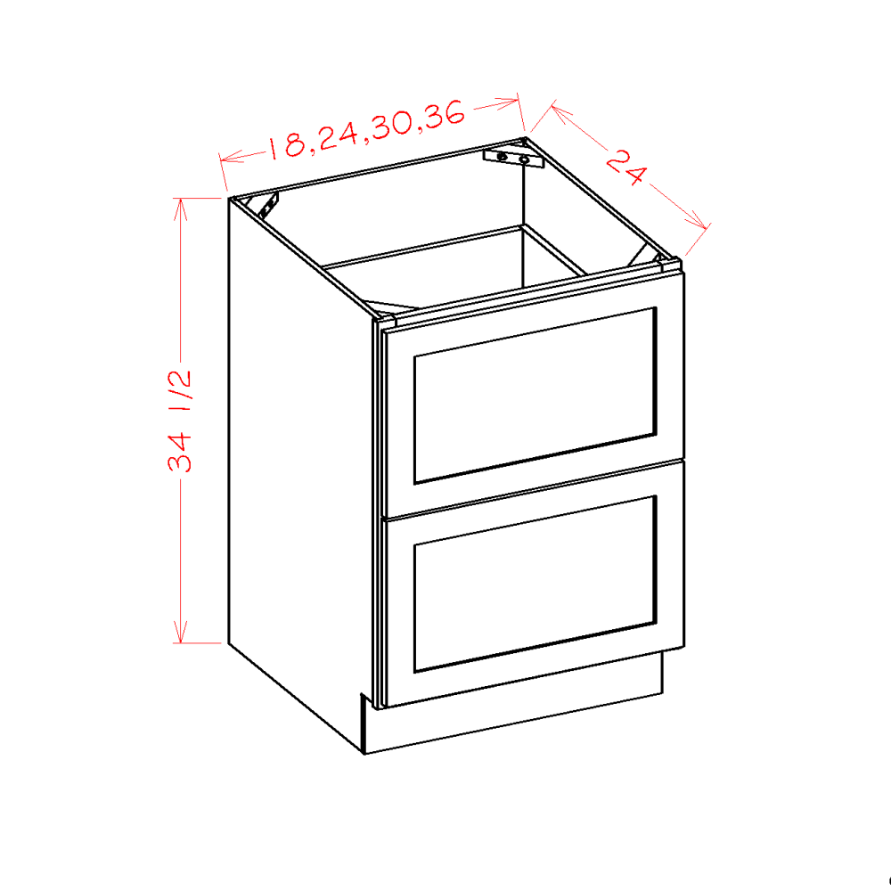 Timber Sand Two Drawer Base Cabinet - 30"W
