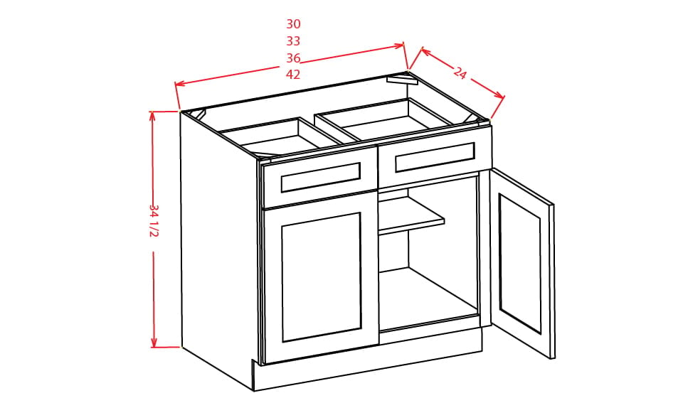 Timber Sand Double Door Base Cabinet - 36"W