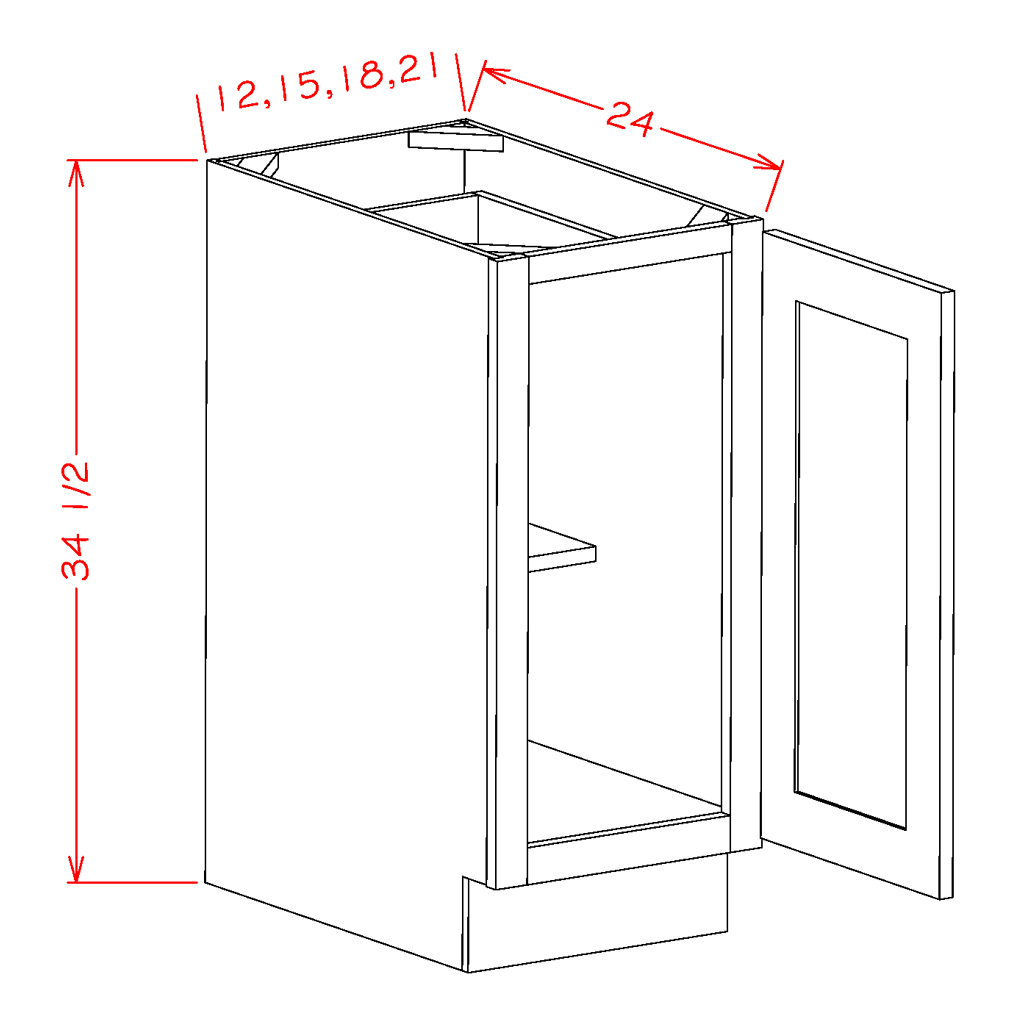 Timber Sand Base Full Height Door - 18"W