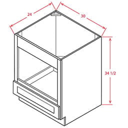 Timber Sand Base Microwave Cabinet - 30"W X 34.5"H X 24"D