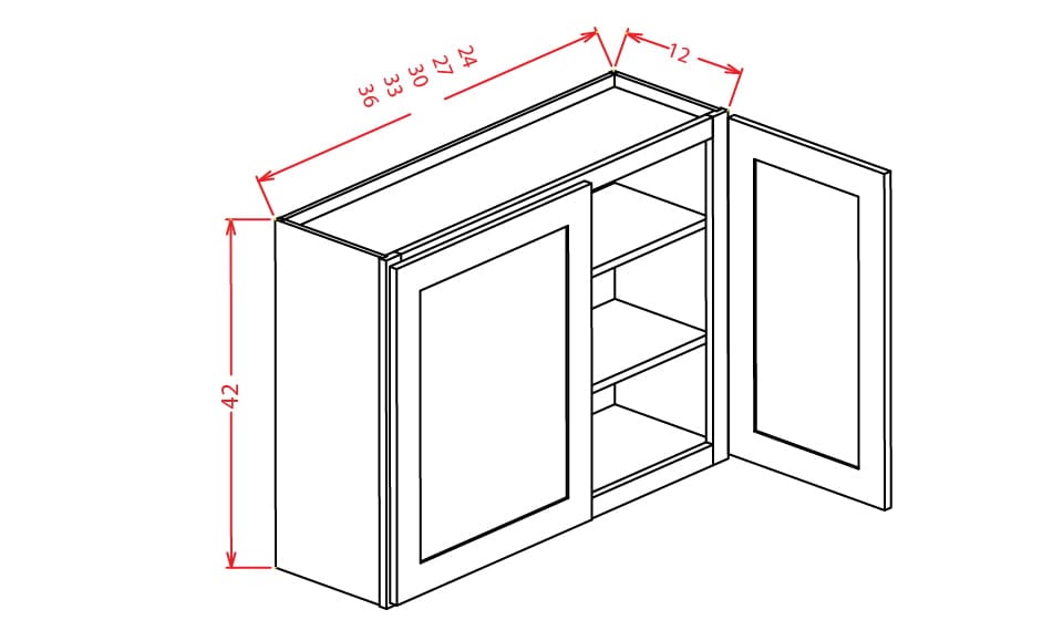 Timber Sand Wall Cabinet - 24"W X 42"H X 12"D