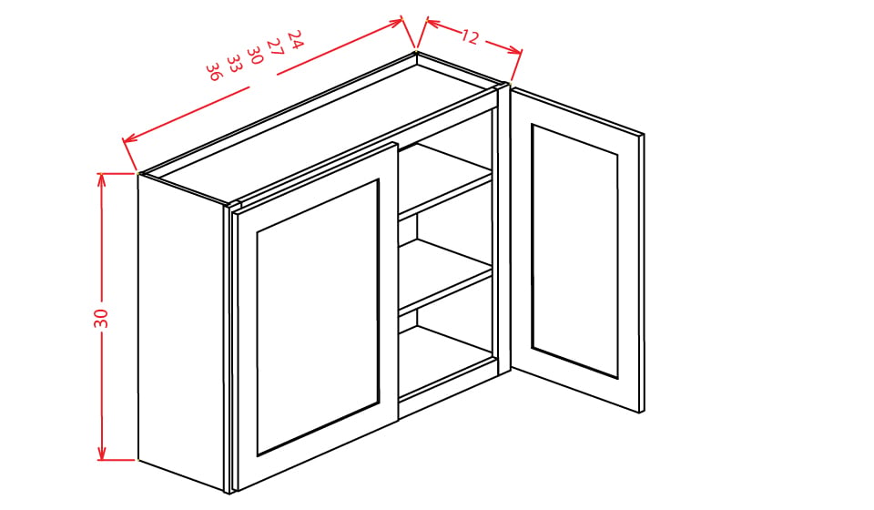 Timber Sand Wall Cabinet - 24"W X 30"H X 12"D