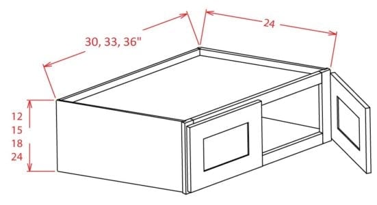 Timber Sand Wall Refrigerator Cabinet 33"W X 12"H X 24"D
