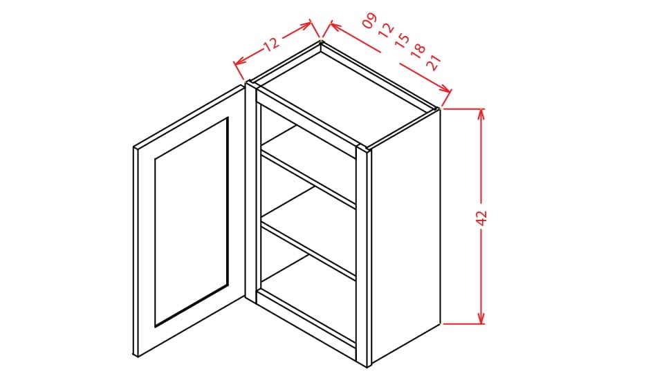 Timber Sand Wall Cabinet - 12"W X 42"H X 12"D