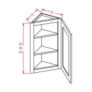Timber Sand Angle Wall Cabinet - 12"W X 36"H X 12"D