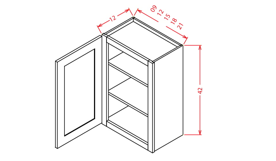 Timber Sand Wall Cabinet - 9"W X 42"H X 12"D