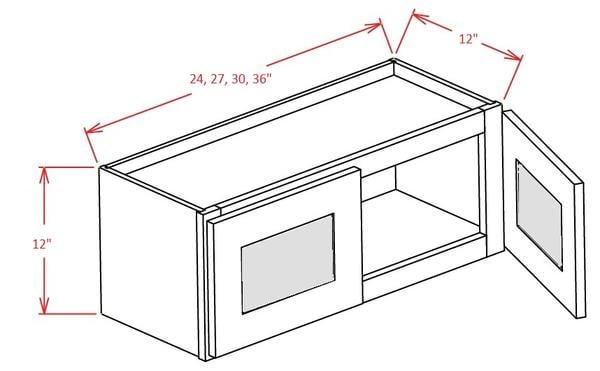 Timber Sand Wall Glass Door Cabinet- 27"W X 12"H X 12"D
