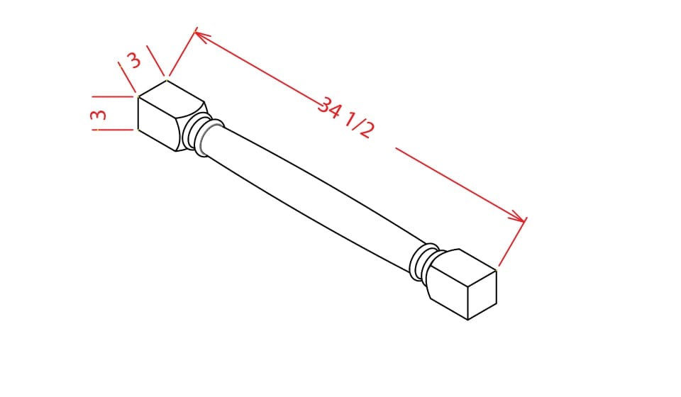Timber Sand Classic Decorative Leg - 3"W X 3"D X 34 1/2"H
