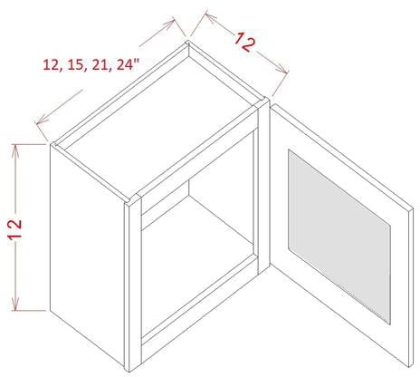Timber Sand Wall Glass Door Cabinet- 21"W X 12"H X 12"D