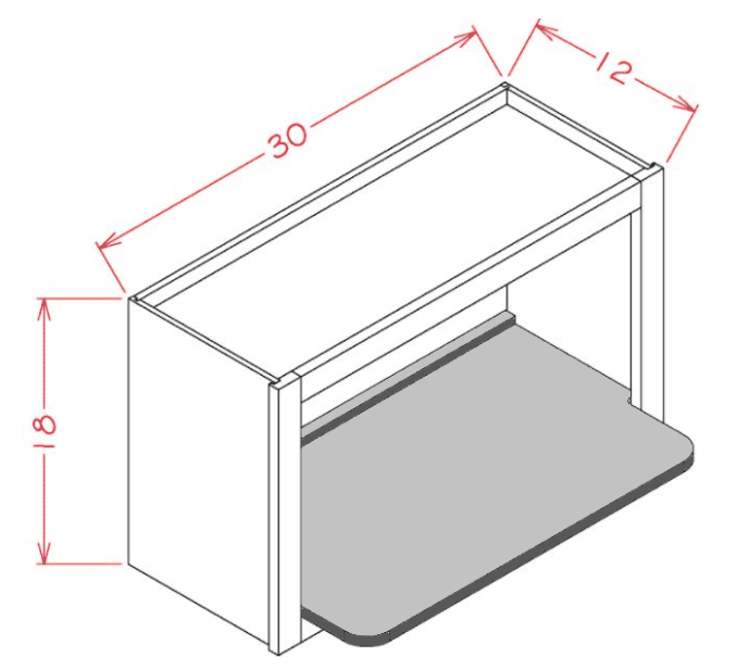Timber Sand Wall Microwave Shelf - Shelf Only