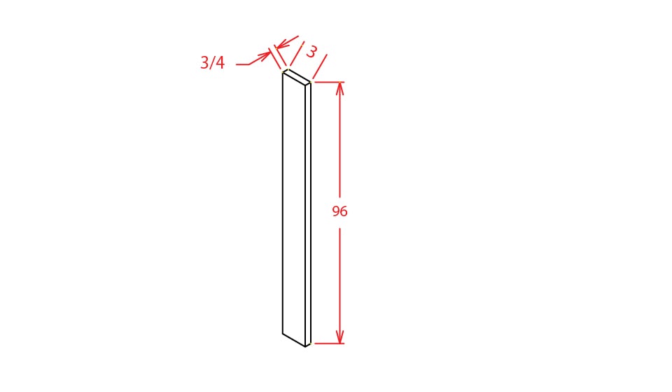 Timber Sand Tall Filler - 3"W X 96"H