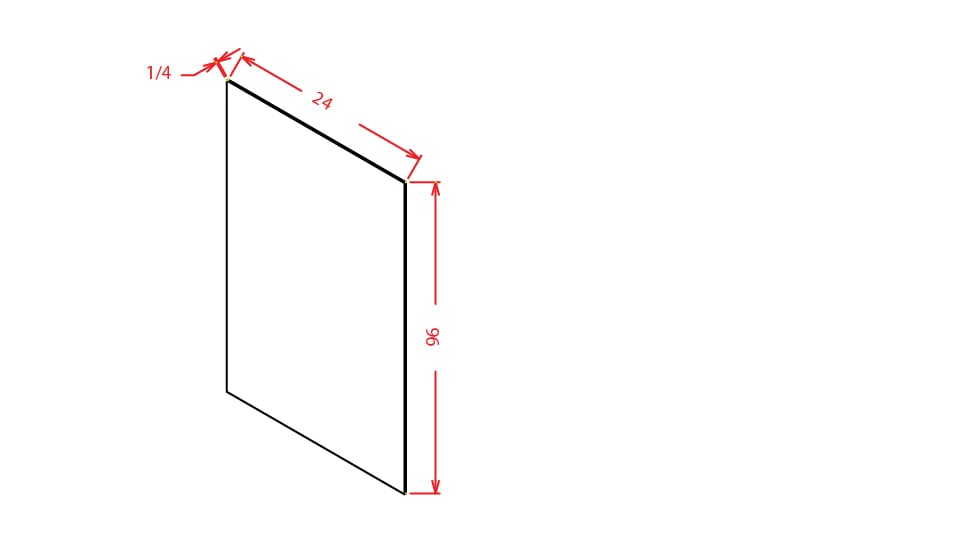 Timber Sand Tall Skin Panel - 1/4"D X 96"H X 23 1/4" W