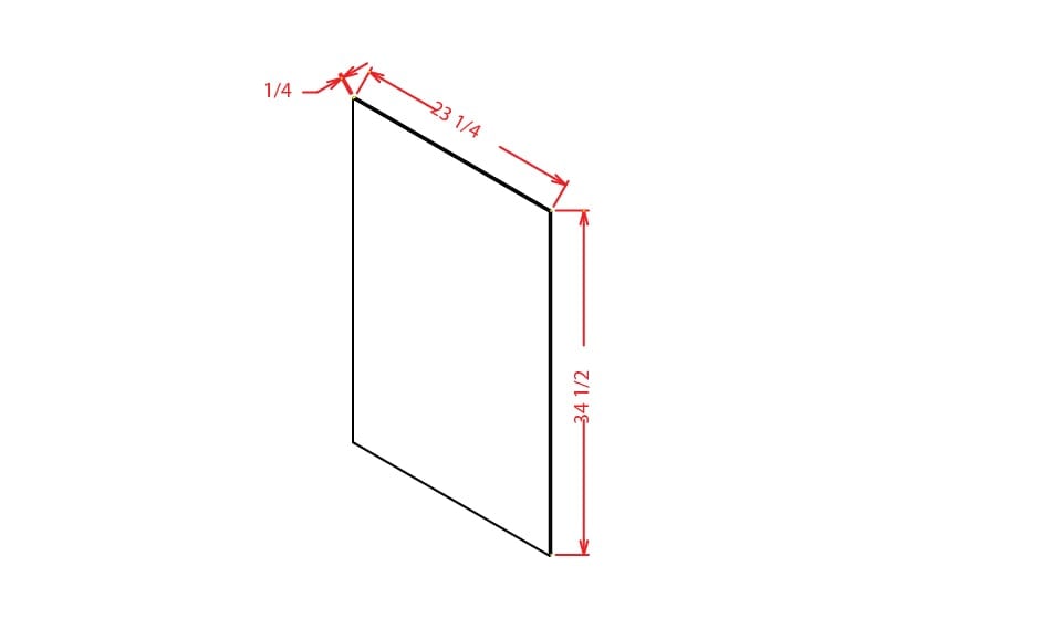 Timber Sand Base Skin Panel - 1/4"D X 34 1/4"W X 23 1/2"H