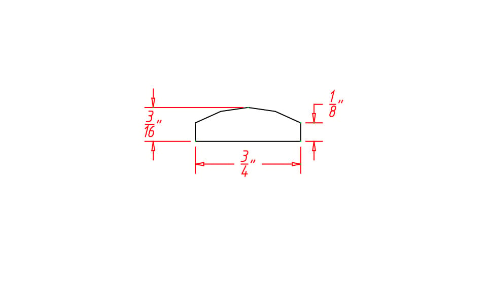 Timber Sand Batten Molding - 1/4"D X 96"L X 3/4"H