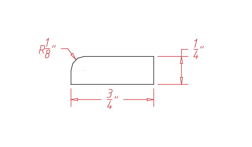 Timber Sand Scribe Molding - 1/4"D X 96"L X 3/4"H