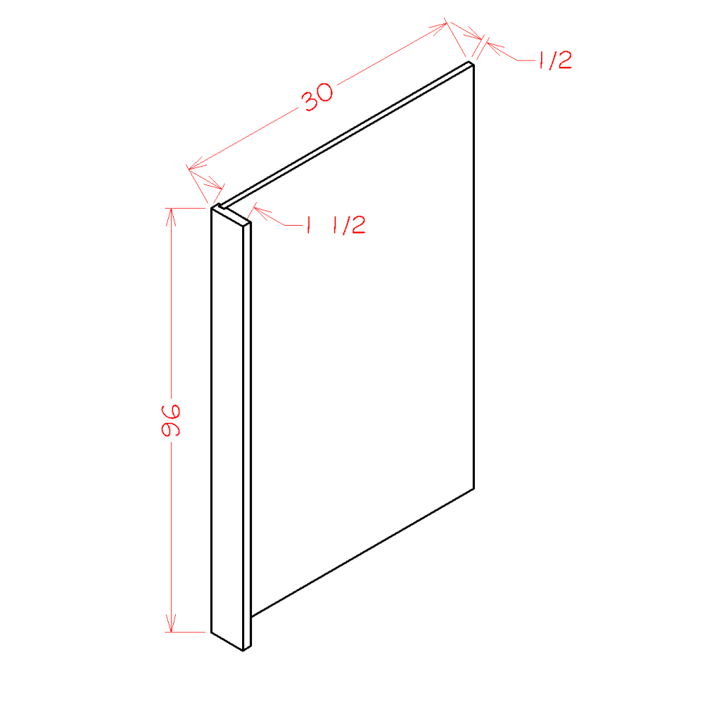 Timber Sand Refrigerator End Panel - 1-1/2"W x 96"H x 30"D