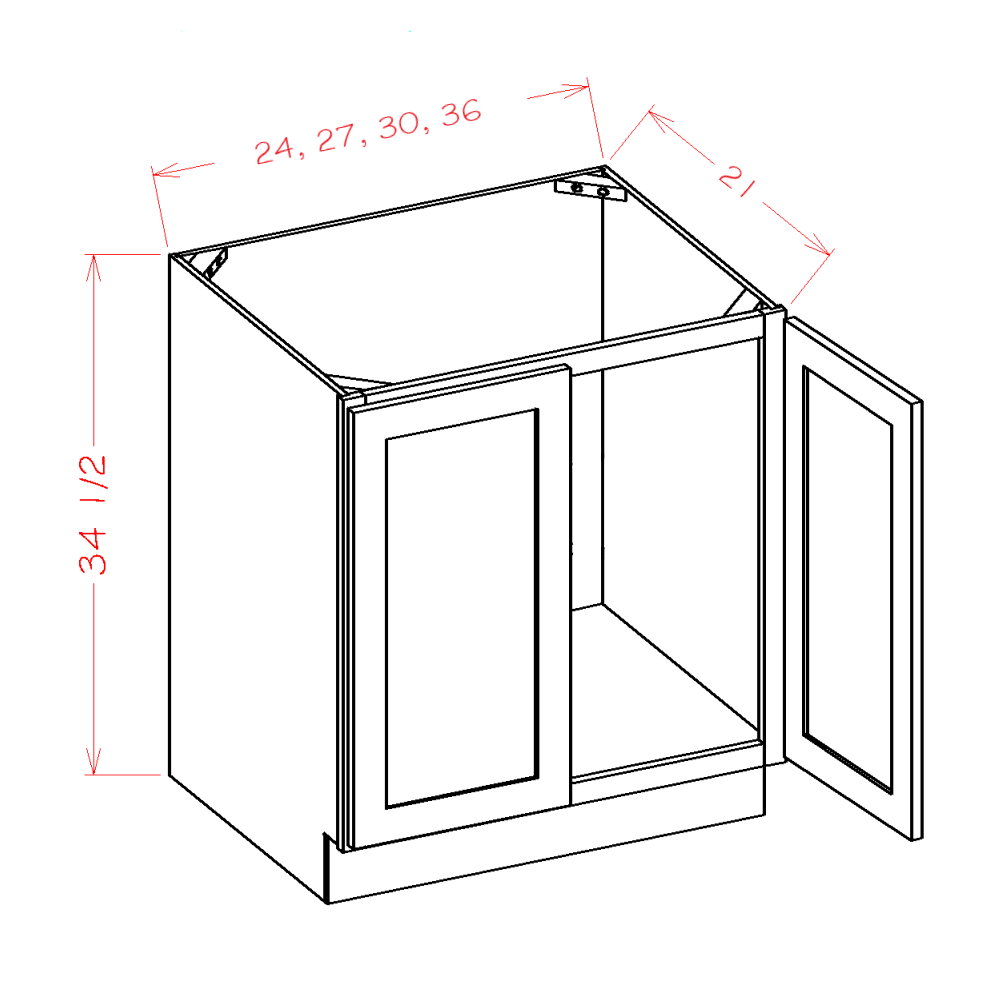 Timber Sand Vanity Full Height Door Sink Base Cabinet - 30"W x 34-1/2"H x 21"D