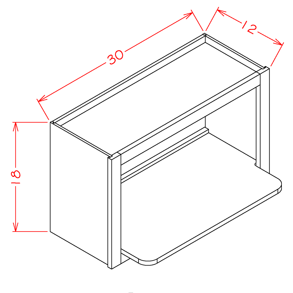 Timber Sand Wall Microwave Cabinet - 30"W x 18"H x 12"D