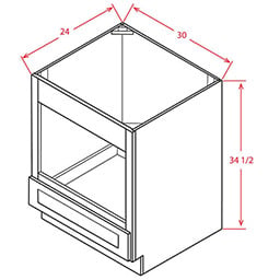 Harbor Blue Base Microwave Cabinet - 30"W X 34.5"H X 24"D